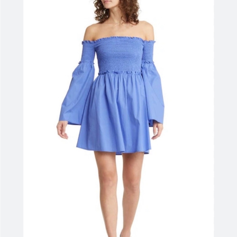 French Connection Off-Shoulder Blue Dress